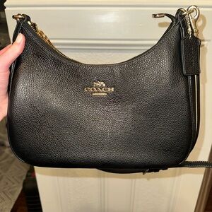 Coach Black Pebbled Leather Shoulder Bag
